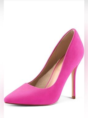 Hot Pink Suede Pointed Toe Stiletto Heels Size 7
